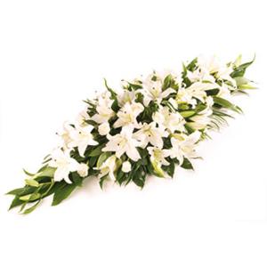 Casket Spray   White LilliesRoses